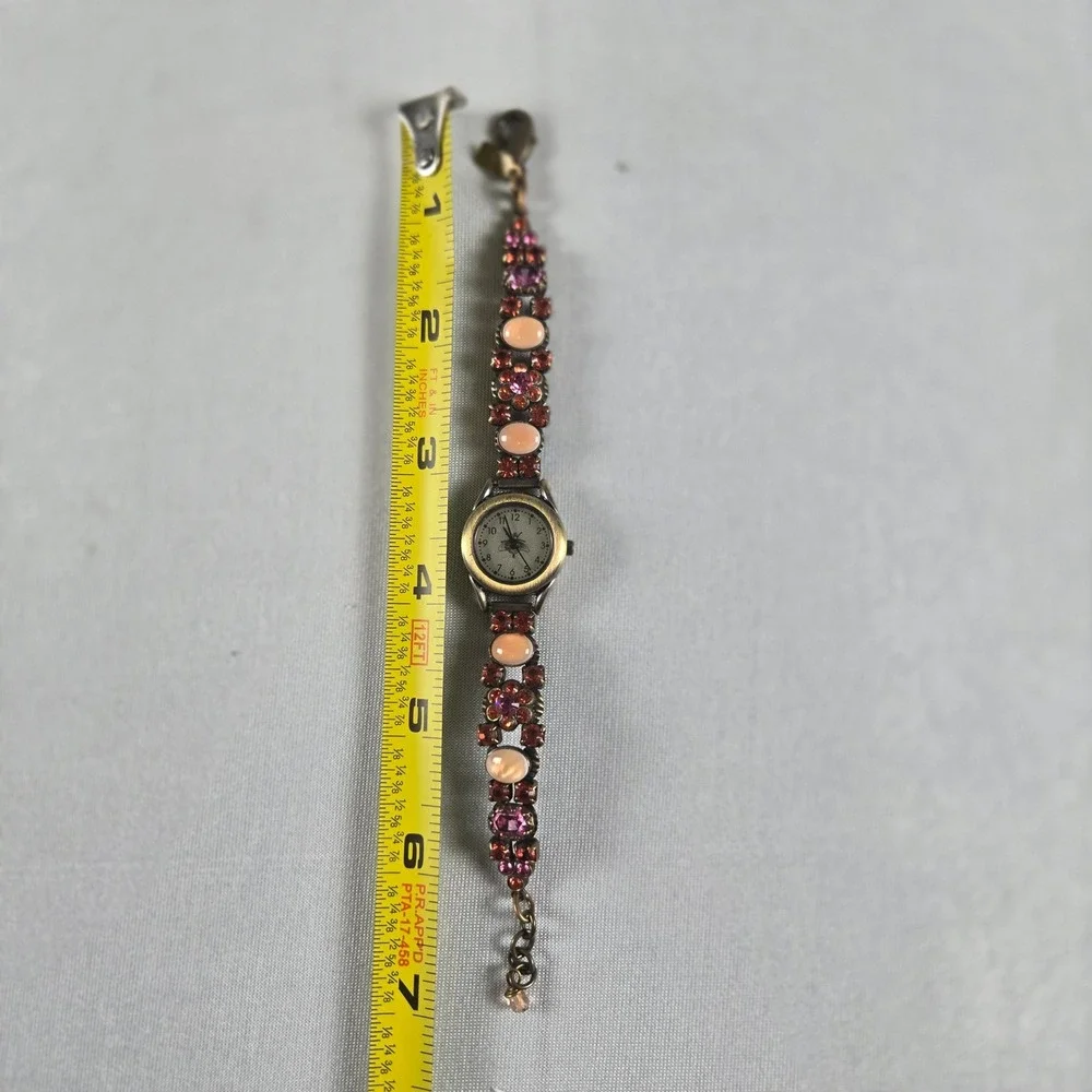 Marcy DeMarco La Contessa Bracelet Watch Rhinestone Vintage Whimsical Jewelry